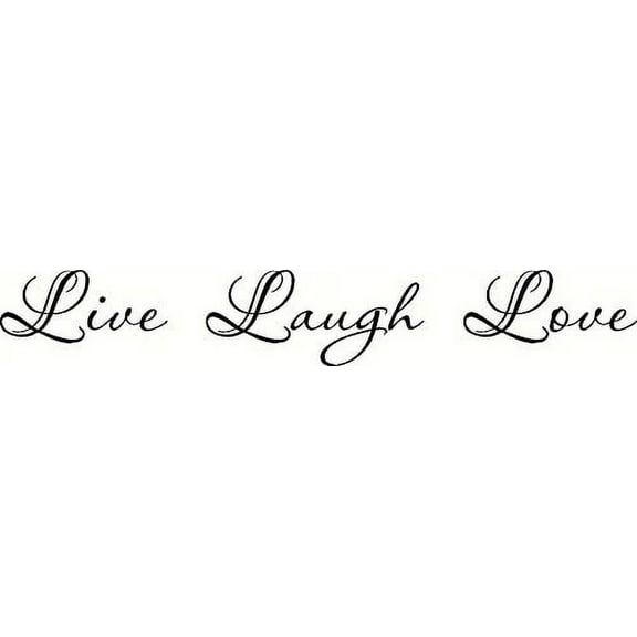 Live Laugh Love, Inspirational Vinyl Wall Decal by Scripture Wall Art, 11"x22" Black