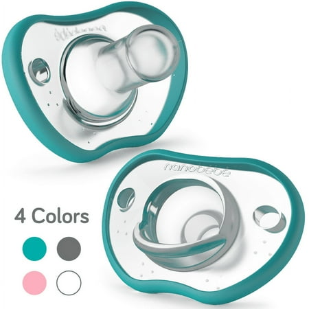 UPC: 7290016628234 | Nanobebe Flexy Silicone Baby Pacifiers Teal Pink Grey or White Newborn or 3m+ 2-Pack