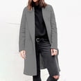 thumbnail image 5 of Niaviben Wool Winter Coats for Women Lapel Coat Longline Coat Winter Jackets for Women's Winter Coat Women's Jackets Coats for Women Gray L, 5 of 6