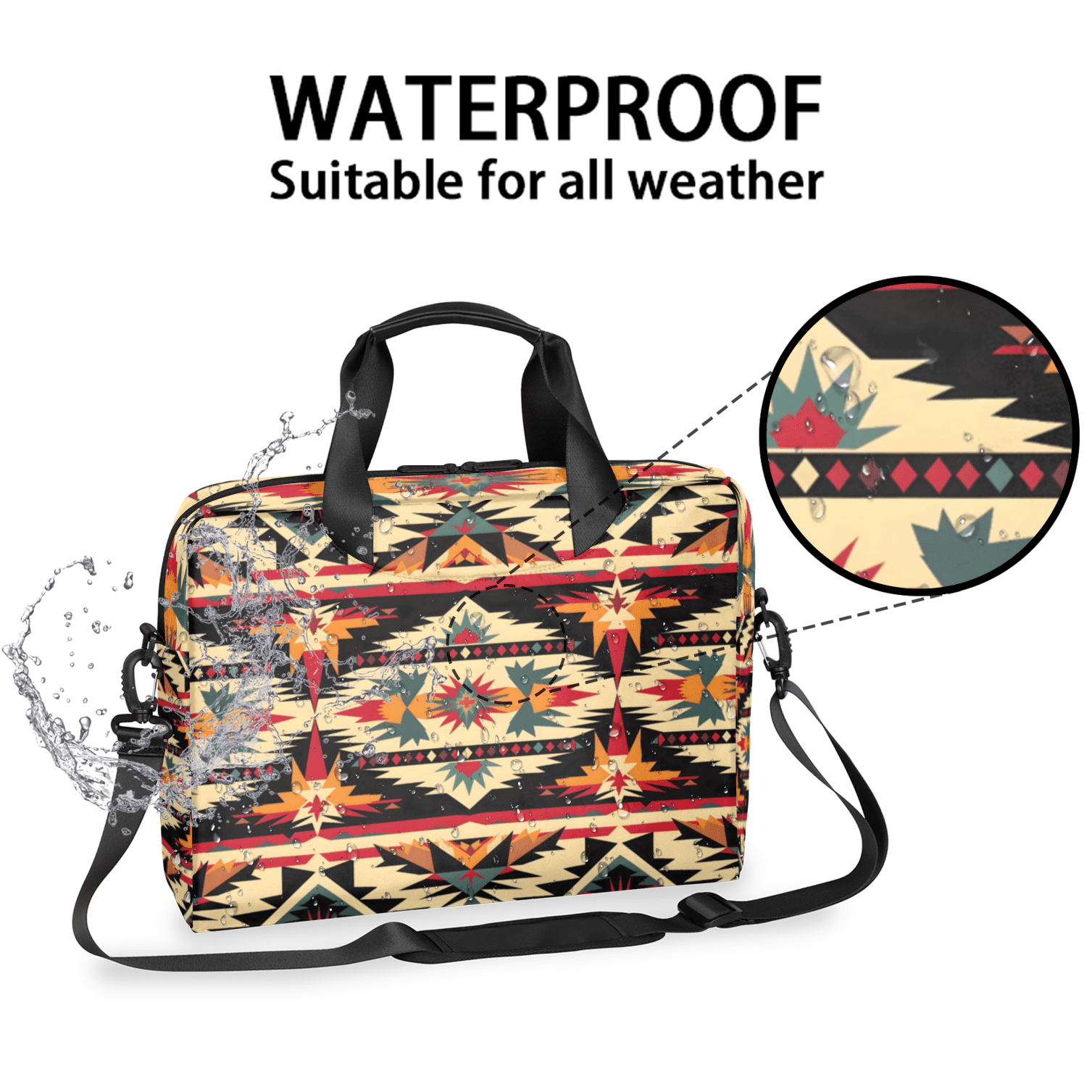 Herdesigns Aztec American Boho Western Laptop Bag for Women Men, Computer Case Briefcase Messenger Bags, 15-15.6 inch Laptop Sleeve Shoulder Bag