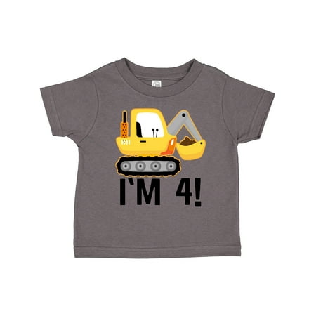 

Inktastic 4th Birthday Construction Boy Outift Gift Toddler Boy Girl T-Shirt