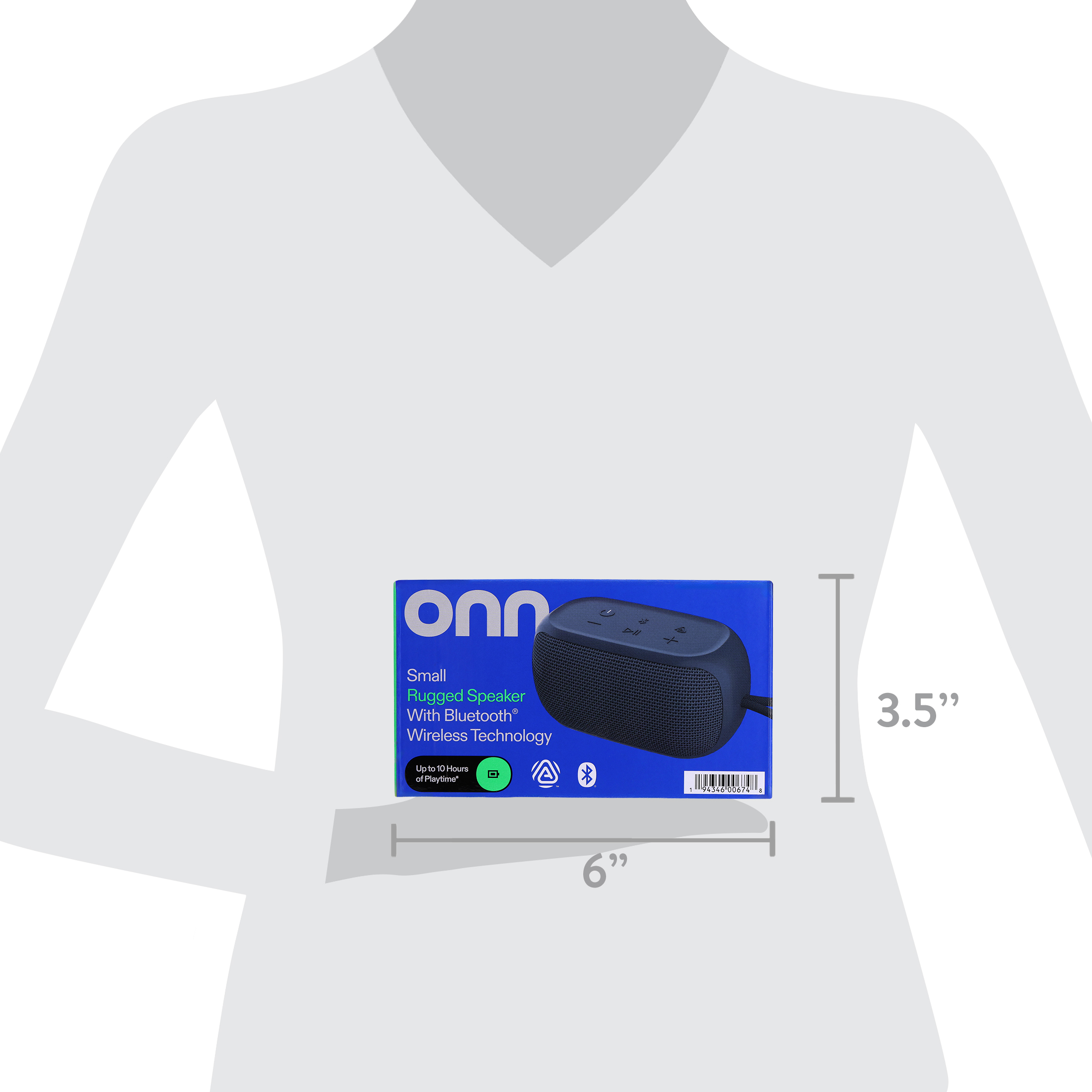 onn Small Rugged Bluetooth Speaker, Graystone photo 6