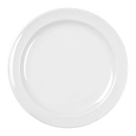 Excellant茅 Milan Melamine White Collection 5-1/2-Inch Round Plate, White, 12-Piece