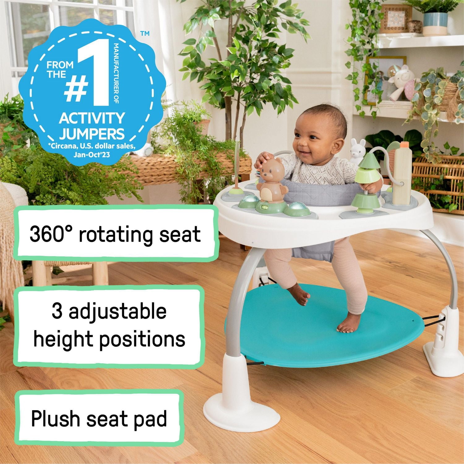 Ingenuity Spring & Sprout 2-in-1 Activity Jumper & Table - First