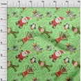 thumbnail image 2 of oneOone Cotton Poplin Lime Green Fabric Cartoon Animal|Candy Stick & Santa Christmas Quilting Supplies Print Sewing Fabric By The Yard 56 Inch Wide, 2 of 4