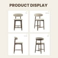 thumbnail image 6 of Upholstered Counter Height Stool—Ergonomic Back Support & Durable Wooden Base, Ideal for Kitchen & Dining, Beige, 6 of 9