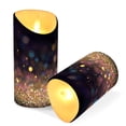 thumbnail image 3 of Background with Glitter Flickering Flameless Candles with Remote Timer Battery Operated LED Tealight Set of 2 M, 3 of 8