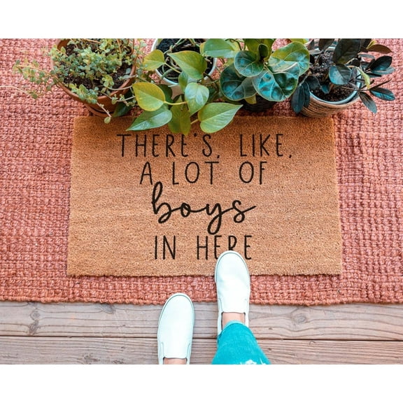 Theres Like A Lot of Boys in Here Mats for Front Door Entry Front Porch Doormat Non-Slip Carpet Rugs Floor Mat Decorative for Home Bathroom Kitchen Indoor 18x30 Inch