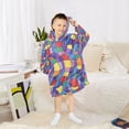 thumbnail image 6 of FORMRS Wearable Blanket Hoodie with Sleeves for Kids Cozy Flannel Sweatshirt, Yellow Wavy Plaid, 6 of 7