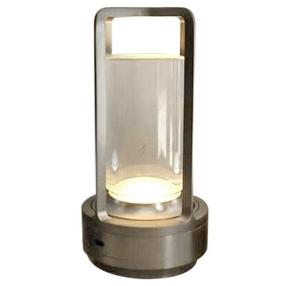 2600MAh Rechargeable Led Table Lamp Modern Touch Adjustment Table Lamp for Bedroom Restaurant Decoration Light Silver