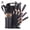 Black, variant on HEESEM 19-Piece Kitchen Utensil and Knife Set, Silicone Cooking Utensils with Wooden Handles, Stainless Steel Knife Block Set with Cutting Board-Black