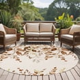thumbnail image 4 of Brown Orange Eucalyptus Round Area Rug 5Ft Washable Circle Rugs for Living Room Bedroom, Farmhouse Weeping Leaves Linen Non-Slip Carpet Floor Mats Indoor Outdoor Carpet Runner Aesthetic Home Decor, 4 of 8