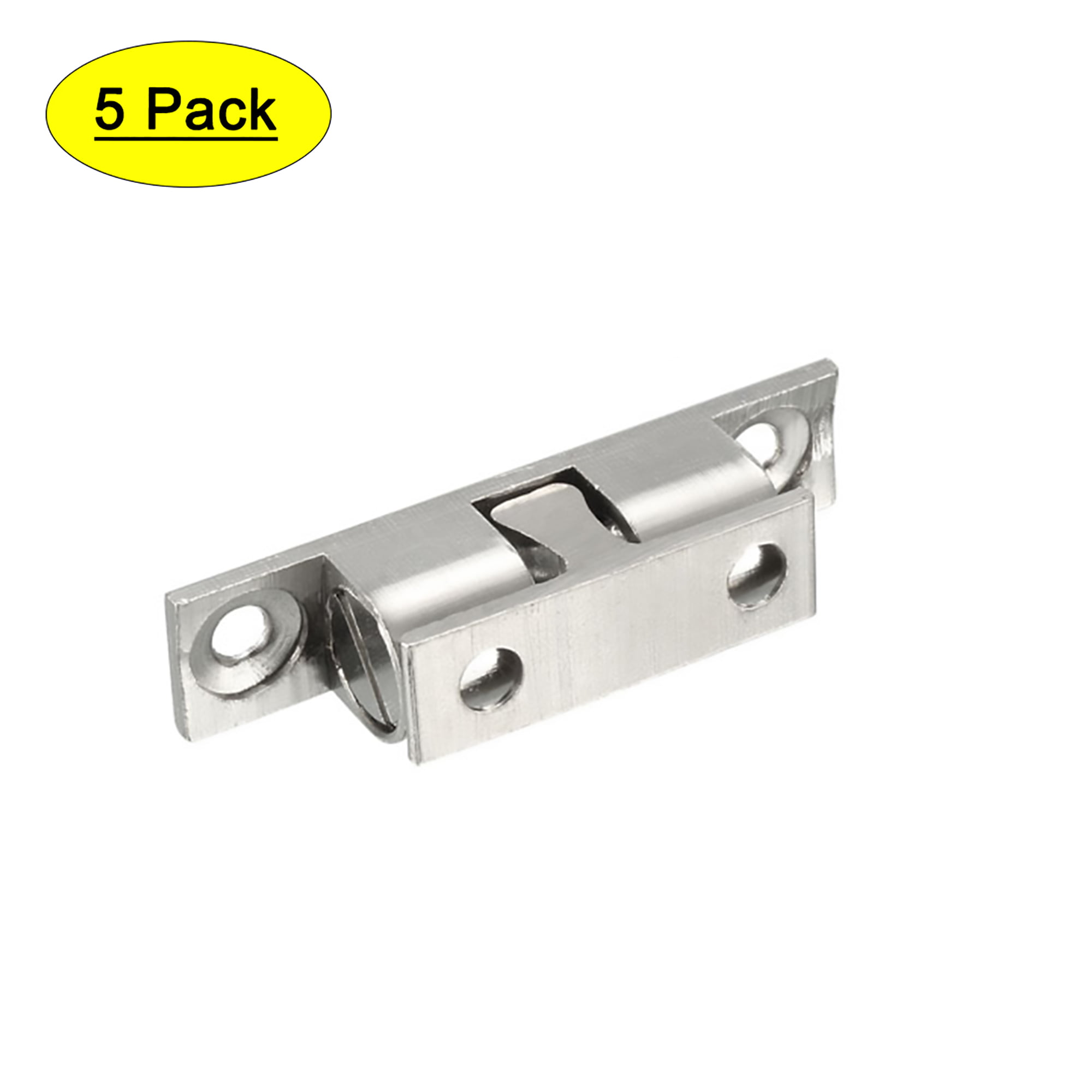 uxcell 2pcs Cabinet Door Closet Brass Double Ball Catch Tension Latch 40mm Length Silver Tone