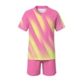 thumbnail image 2 of ITSAME Boys Girls Football Training Outfits Breathable V-Neck Top and Shorts 2-Piece Kids Soccer Uniform Set Pink Size 11, 2 of 9