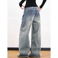 thumbnail image 6 of EMMIOL Women's Mid-High Waist Y2K Baggy Wide Leg Jeans Vintage Washed Denim Pants with Rivet Detail & Pockets 2026 Trendy Streetwear, 6 of 8
