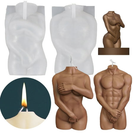 

HeYii Body Art Mold 3D DIY Silicone Wax Epoxy Casting Body Candle Mould for Home Women