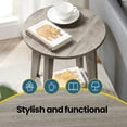 thumbnail image 5 of LEDREM Compact Two-Tier Round Accent Table, Tapered-Leg Side Table with Curved Accents, Holds 198lb, Quick Assembly, Space-Saving Small Sofa Table, 5 of 9