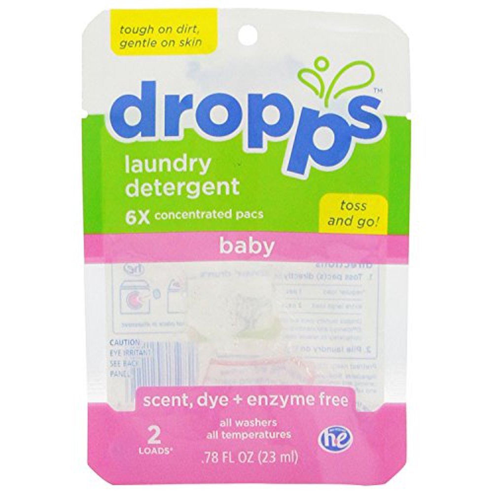 Dropps Baby Laundry Detergent Pacs, 2 Count