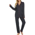 thumbnail image 3 of Sleepwear Womens Pajamas Set Long Sleeve Pjs Cotton Loungewear with Buttons, 3 of 7