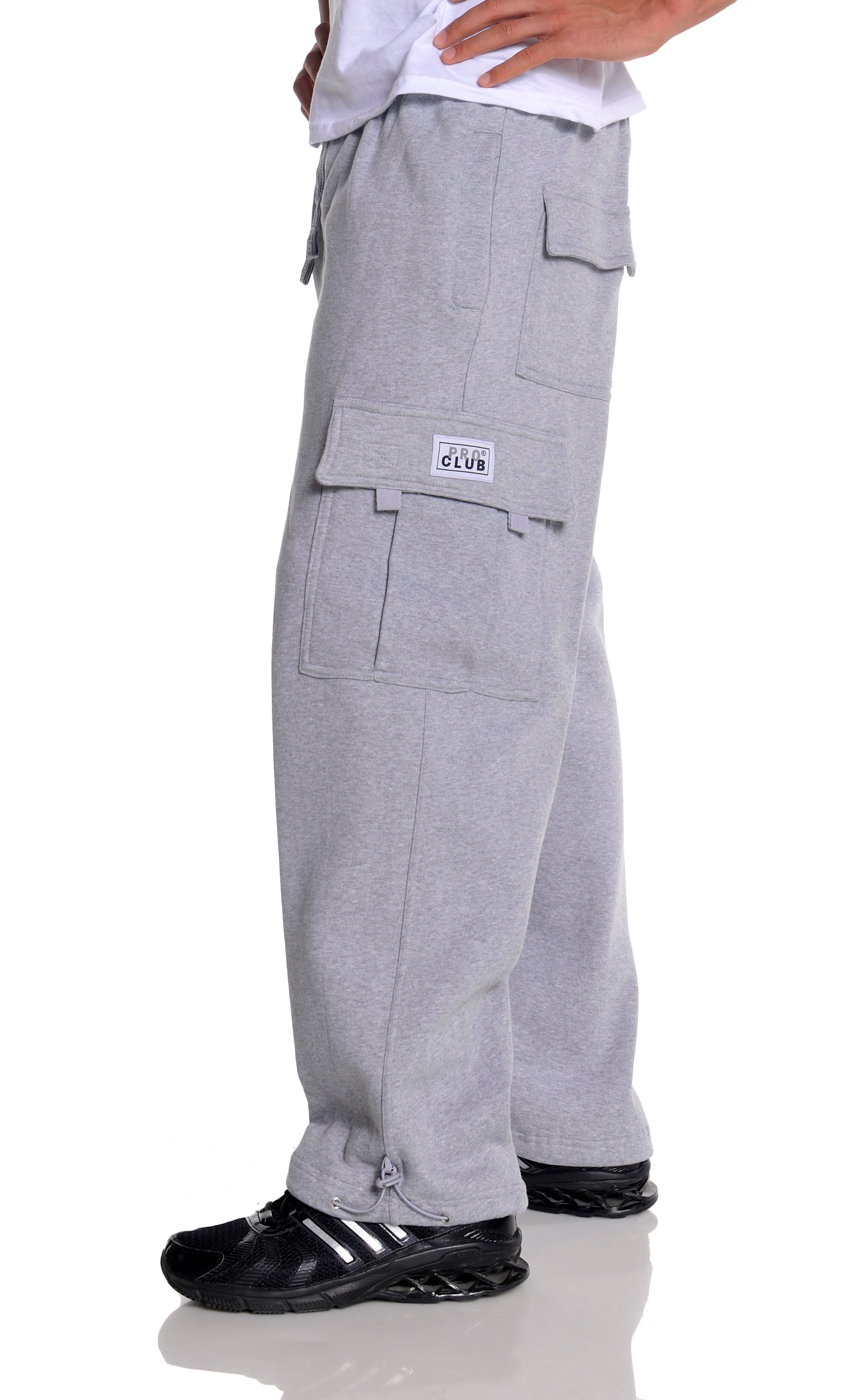 Pro Club Men's Heavyweight Fleece Cargo Sweatpant, Heather
