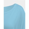 thumbnail image 5 of Womens Short Sleeve Boat Neck Side Shirring Dolman Drape Top, 5 of 6