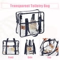 thumbnail image 3 of Unique Bargains Clear Toiletry Bag Waterproof Transparent Tote Bag for Women Zipper Makeup Bag Navy Blue, 3 of 7
