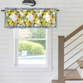 thumbnail image 5 of Summer Lemon Window Valance for Kitchen, National Style Lemon Floral Blue Flower Texture Rod Pocket Short Curtain for Small Windows, Light Filtering Decorative Valance, 60 x 14 Inch, 1 Panel, 5 of 9