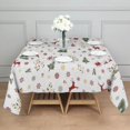 thumbnail image 3 of White Christmas Reindeer Pattern Square Tablecloth,Waterproof Square Table Cover,Wipeable Spillproof Washable Table Cover for Home Kitchen Party Decor 42"X42"(107x107cm), 3 of 6
