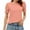 Orange, variant on Summer Tops for Women 2026 Fashion Spring/ Clothing Solid Color Base T-Shirts Lace Sleeve Short Sleeve Round Neck Top/T-Shirts