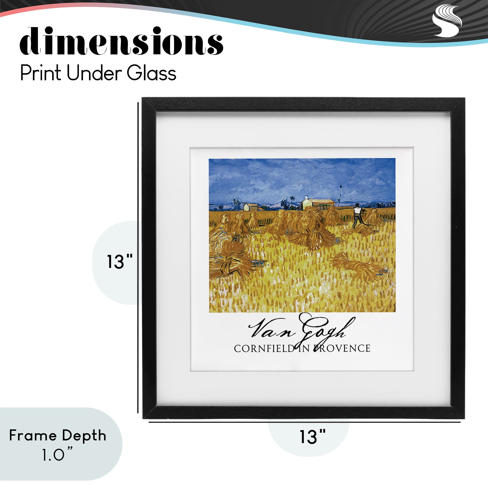 Stupell Industries Van Gogh Cornfield Provence Black Framed Print Under Glass, design by Vintage Hustle