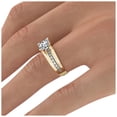 thumbnail image 6 of 5.50MM D-F VS Moissanite Ring With Diamonds (0.91 ct Moissanite Weight, 1.2 ctw dew) Bridge Channel set 14K Gold, 6 of 7
