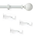thumbnail image 5 of Threadmade Cordelia Single Curtain Rod with Globe Ball Finial, White - 32"W x 142"L, 5 of 6