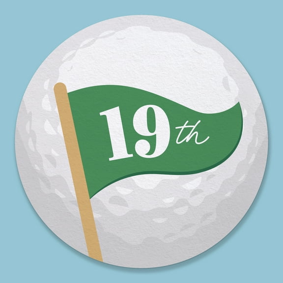 Big Dot of Happiness 25 Ct 19th Hole Golf Drink Coasters, 4-Inch Disposable Round Paper Coasters for Birthday Party, Table Decor for Bar Drinks