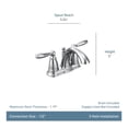 thumbnail image 3 of Moen Brantford Brushed Nickel Two-Handle Low-Arc Traditional Centerset Bathroom Faucet with Drain Assembly, 3 of 7