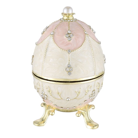 Russian Easter Egg Jewellery Trinket Box Enamel Craftsmanship Metal Craftwork