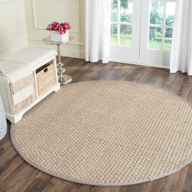 Safavieh Natural Fiber Arbor Border Area Rug Grey 8 X Round Com Safavieh Natural Fiber Arbor Border, Safavieh Round Natural Fiber Rug