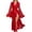 Red, variant on Levmjia Women Lace Long Robe Lingerie Set Soft Breathable Mesh Solid Color Lightweight Spring Summer Sleepwear Flowy High Slit Comfort Stretchy Night Party Adult Nightgown