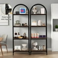 thumbnail image 4 of BouPower 72 Inch Tall Bookshelf, Arched Bookshelf 4/5 Tier Bookcase, Industrial Open Book Shelves for Living Room, Modern Freestanding Display Shelving Unit Storage Rack with Metal Frame for Bedroom, 4 of 9