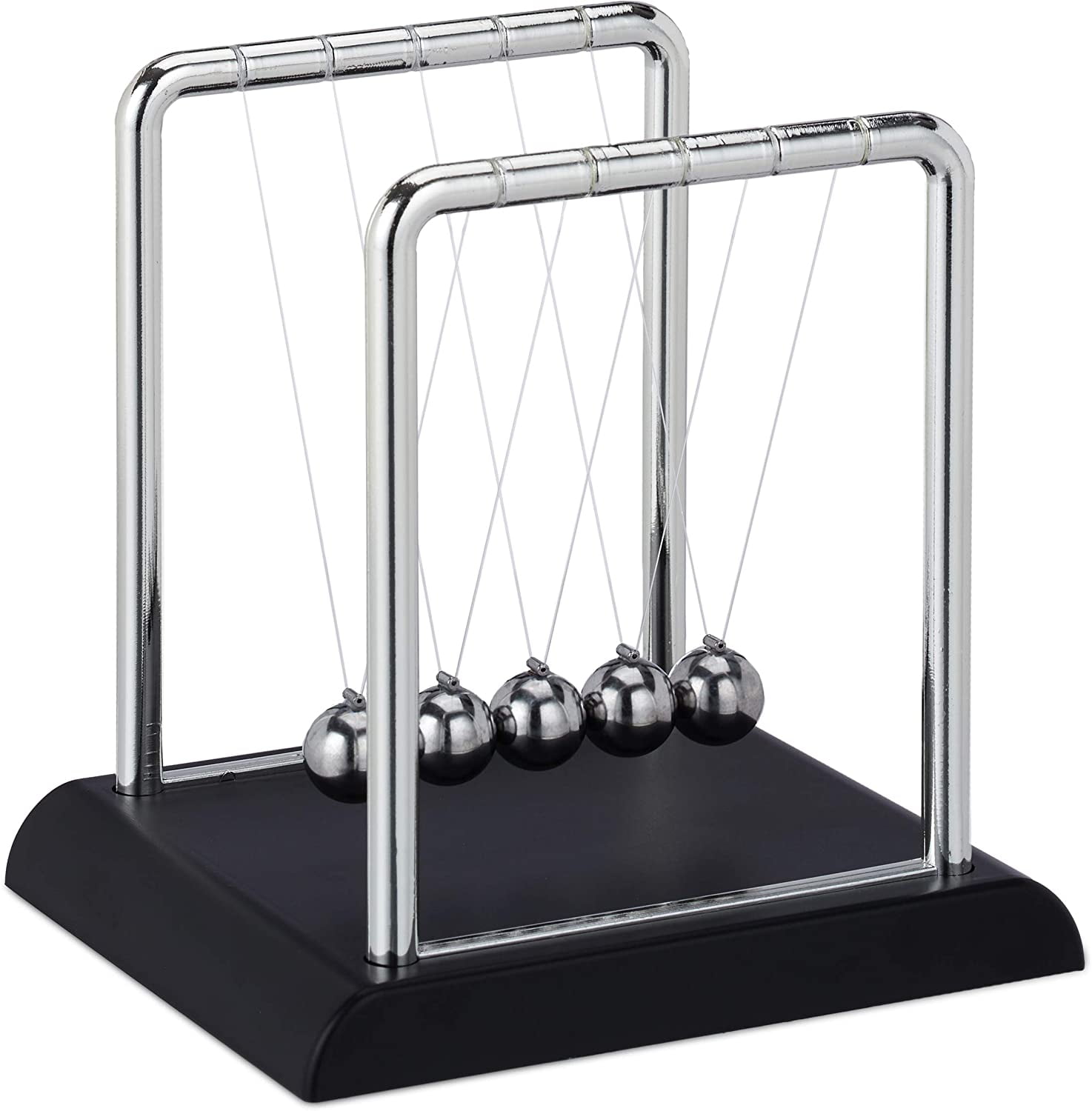 Newtons Cradl e Steel Balanc e Ball Science Pendulum Toy Decor Physics Purple 