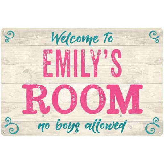 EMILY'S Room Kids Bedroom Sign 8x12 Metal Sign 208120089012