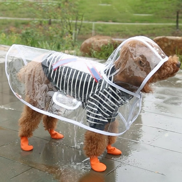 D GROEE Raincoats Waterproof Clear Pet Raincoat Portable Pet Raining Coat Breathable Lightweight Dog Rain Poncho for Outdoor Walking in Rainning