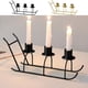 thumbnail image 1 of mfyjkho Candelabro de metal con forma de trineo y revestimiento de alta temperatura para decoración de mesas y celebraciones festivas. Incluye 3 velas., 1 of 7