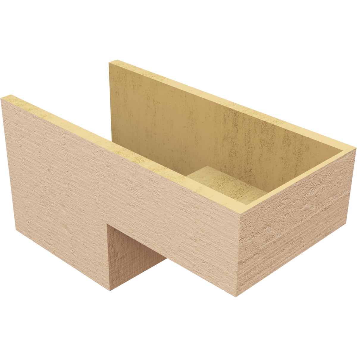 12"W x 24"D x 12"H Wide Chapel Hill Rough Cedar Woodgrain TimberThane Corbel, Primed Tan