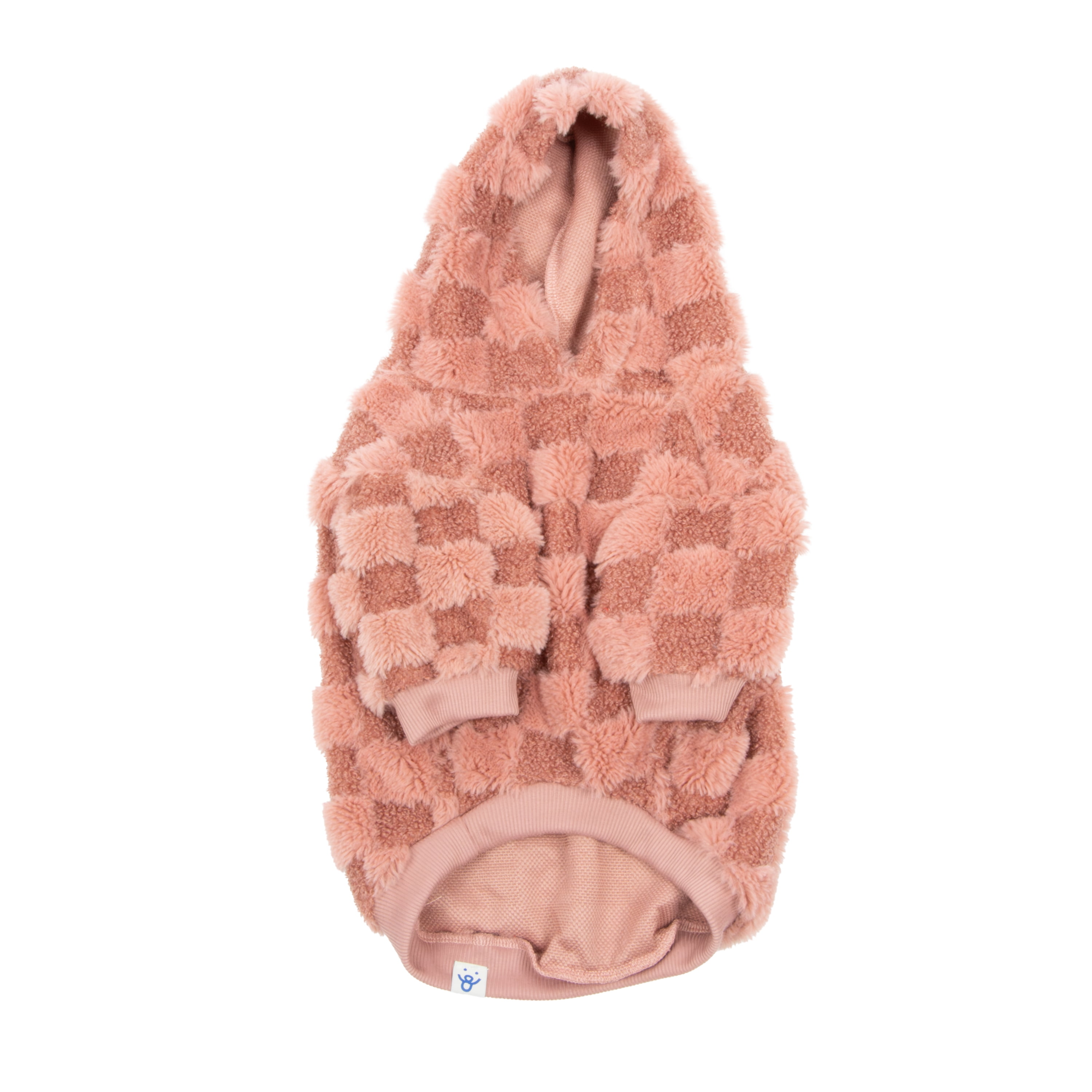 Oodles Checkerboard Fall Sherpa Dog Hoodie, Red, XL