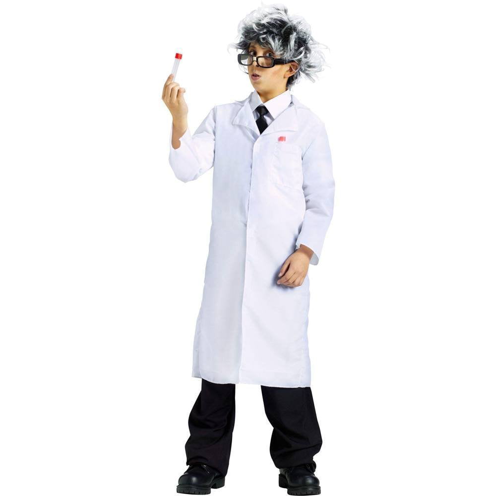 Kids Unisex Child Lab Coat Scientists Role Play Costume Halloween Pretent Dress-up Set 