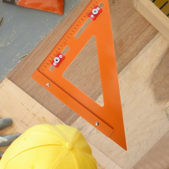 WHAMVOX Carpenter 2 in 1 Miter Measuring Tool for Woodworking with Bakelite Material and Clear Numbers Orange Color 90 Degrees