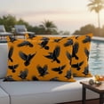 thumbnail image 4 of Halloween Outdoor Waterproof Pillow Covers, Orange Black Animal Crow Fall Holiday Decorative Rectangle Throw Pillowcase Sofa Cushion Sham for Patio/Couch/Chair, 20"x12" 2 Pack, 4 of 8