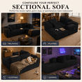thumbnail image 6 of 105" Lofka Modular Couch Sectional Corduroy Cloud Sofa Deep Seat L-Shaped Boneless Sectional Couch Black No Assembly, 6 of 8