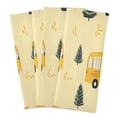 thumbnail image 2 of WOBOGO Yellow Kindergarten School Bus Pattern Kitchen Towel 4 Piece Large Cotton Dishcloth Premium Absorbency Set with Hanging Loop, 2 of 7