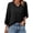 03 Black, variant on Blouses for Women Casual Ruched V Neck Smocked Tops Loose Fit 3/4 Sleeve Chiffon Shirts
